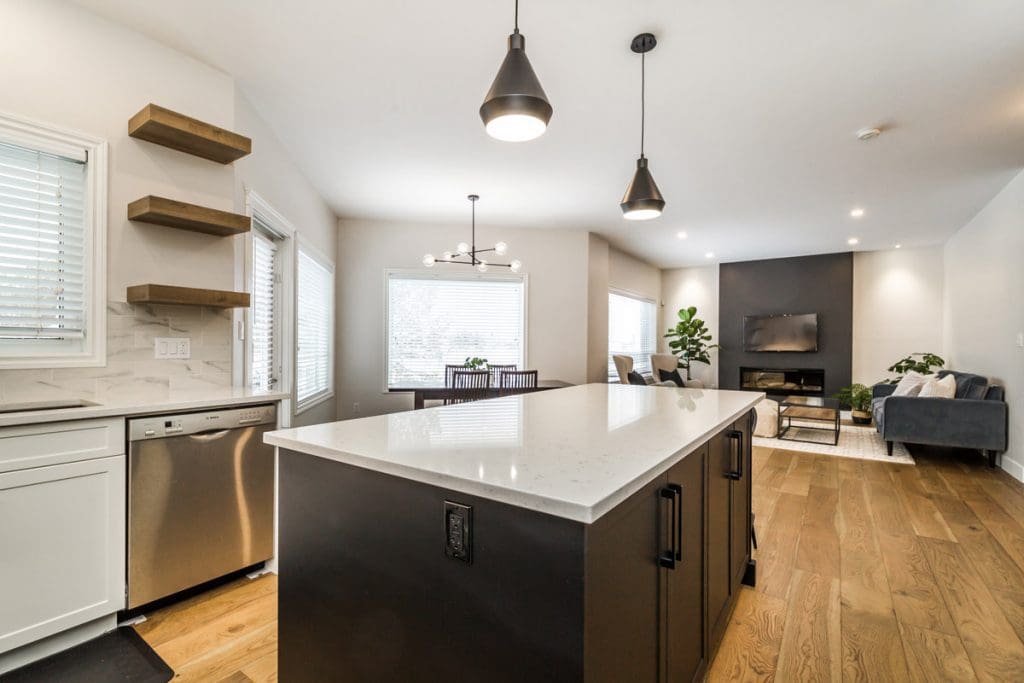 New custom kitchen cabinets with quartz countertop in elsinore edmonton