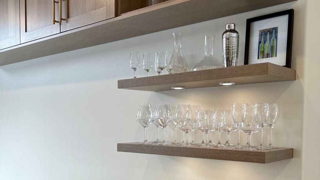 Floating shelves in the kitchen, Contact Renovations blog