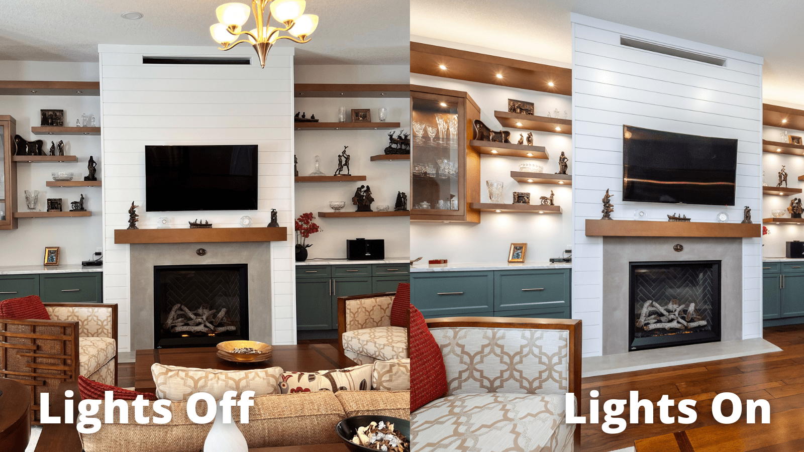 Fireplace Lights Off/FIreplace Lights On, Contact Renovations blog