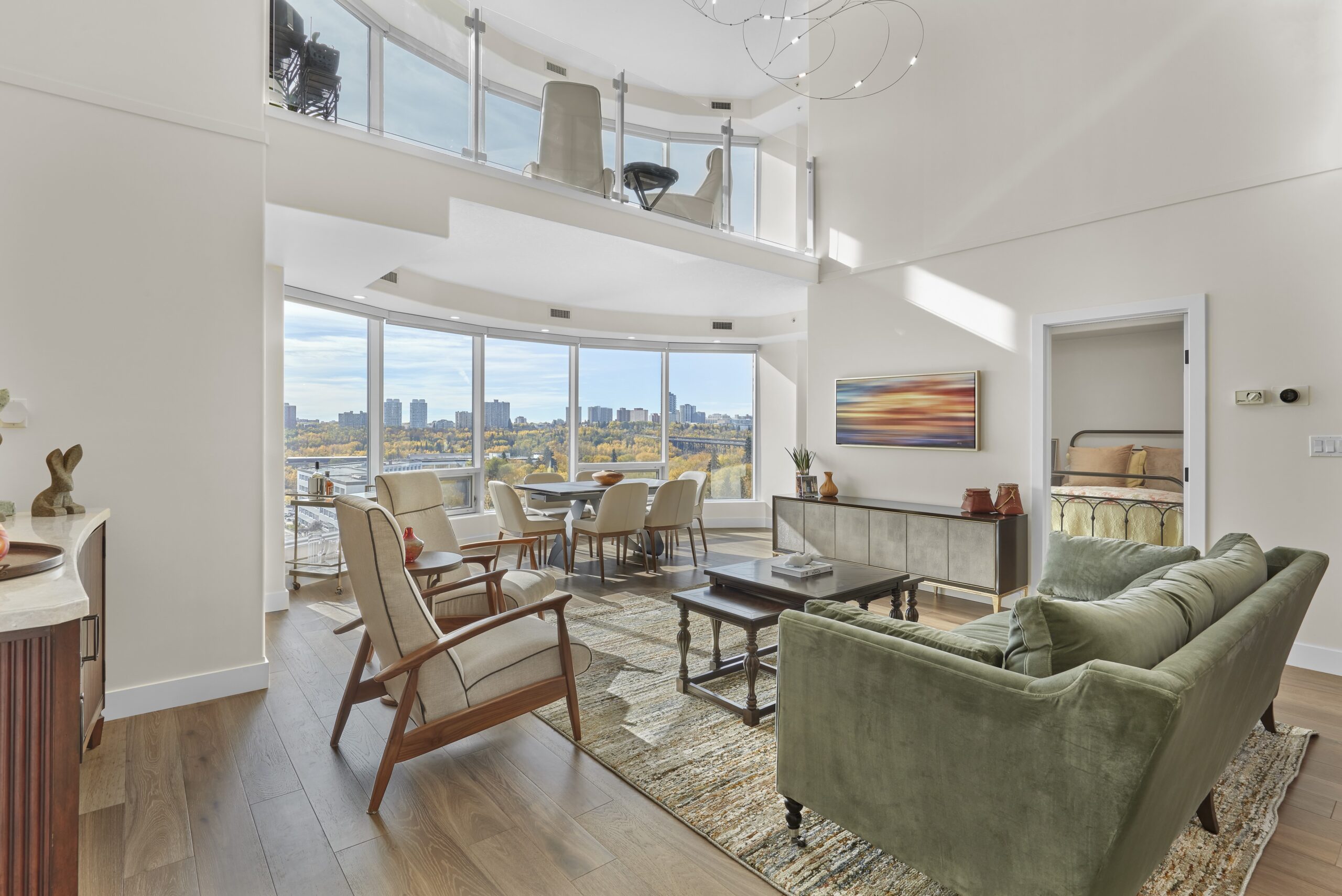 River Vista Edmonton Penthouse Renovation Living Room Upgrade