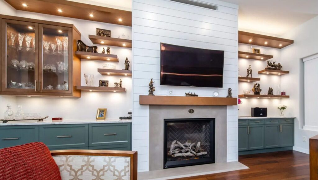 puck lighting creative fireplace renovation