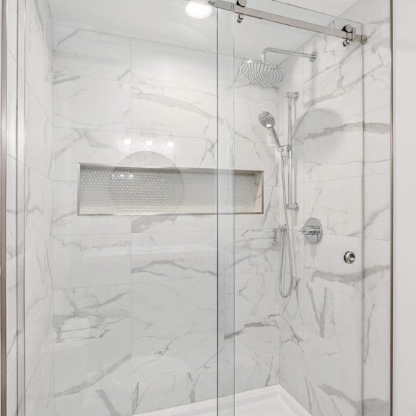 custom tilework in bathroom renovation edmonton